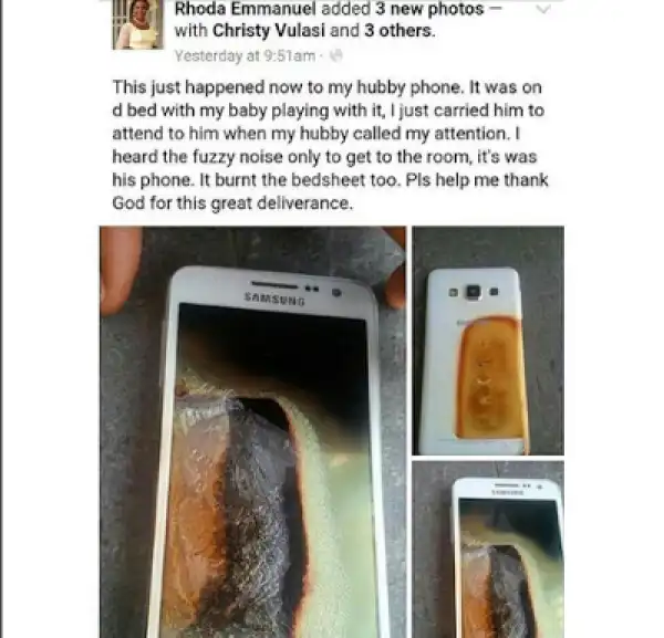 Samsung Galaxy Burns Man
